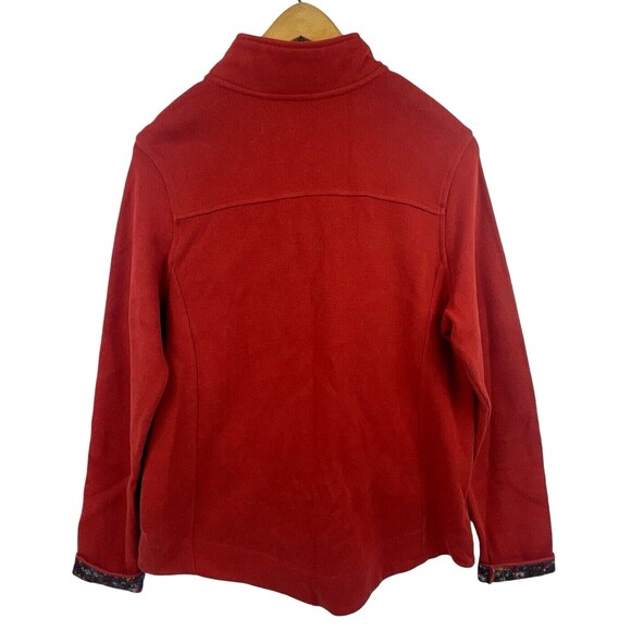 Orvis Signature Print-Trim Sweatshirt 1/4 Zip Super Soft Cotton M (10-12) Rust - Picture 6 of 9